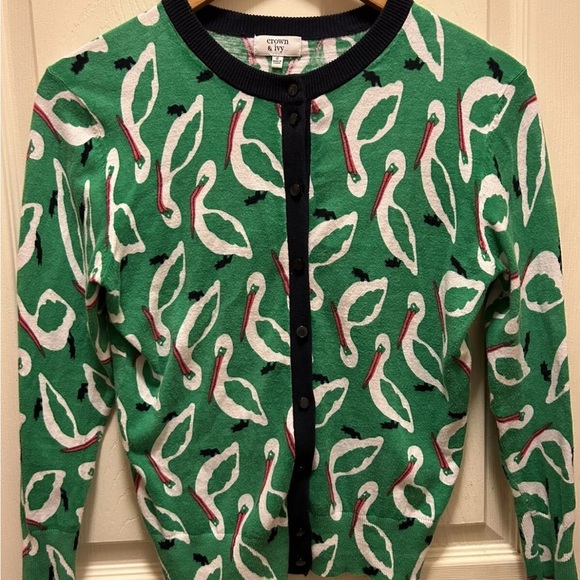 crown & ivy Sweaters - Crown & Ivy Green Pelican Cardigan Sz S EUC!!